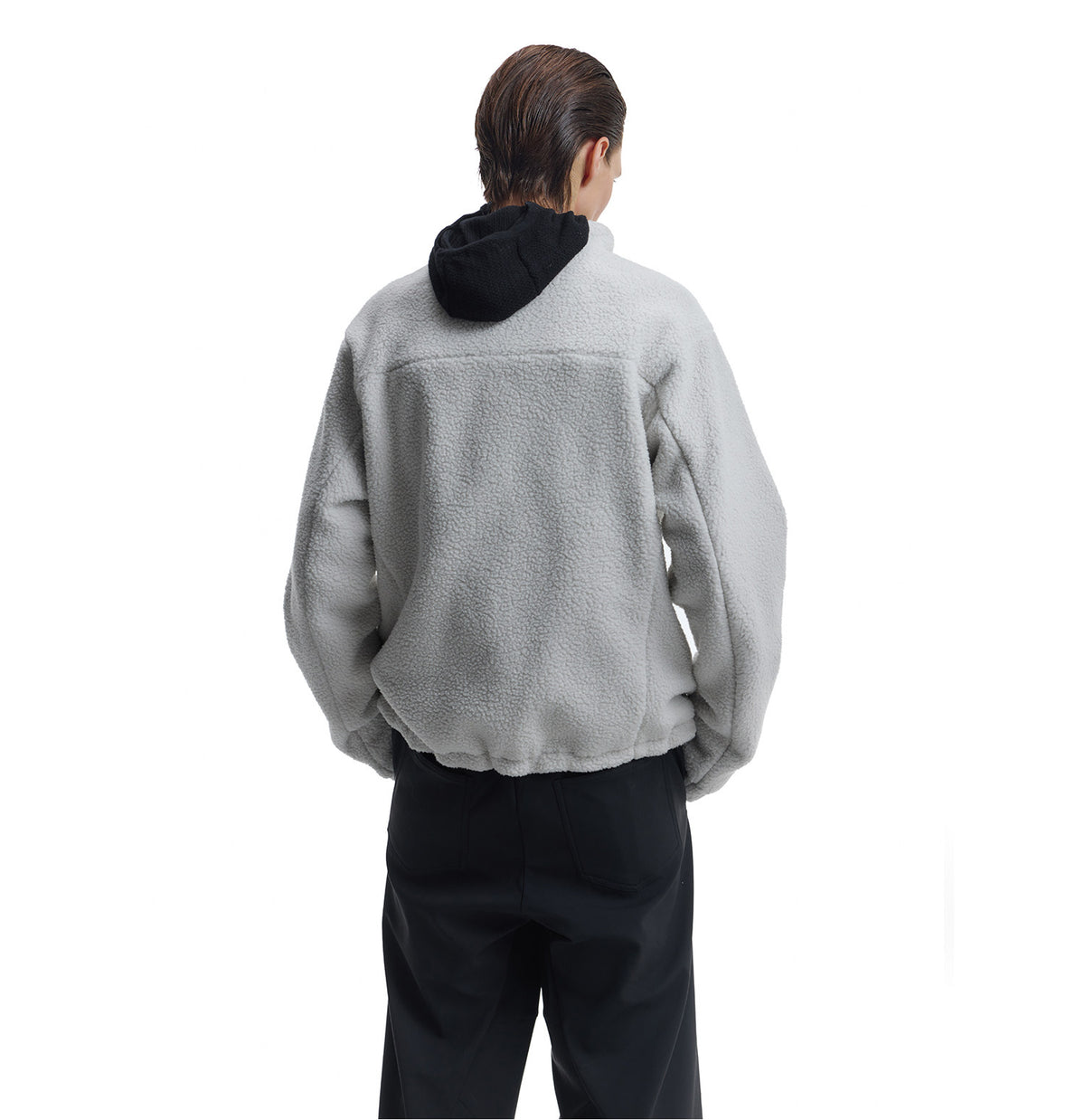 Lambs fleece patchwork jacket