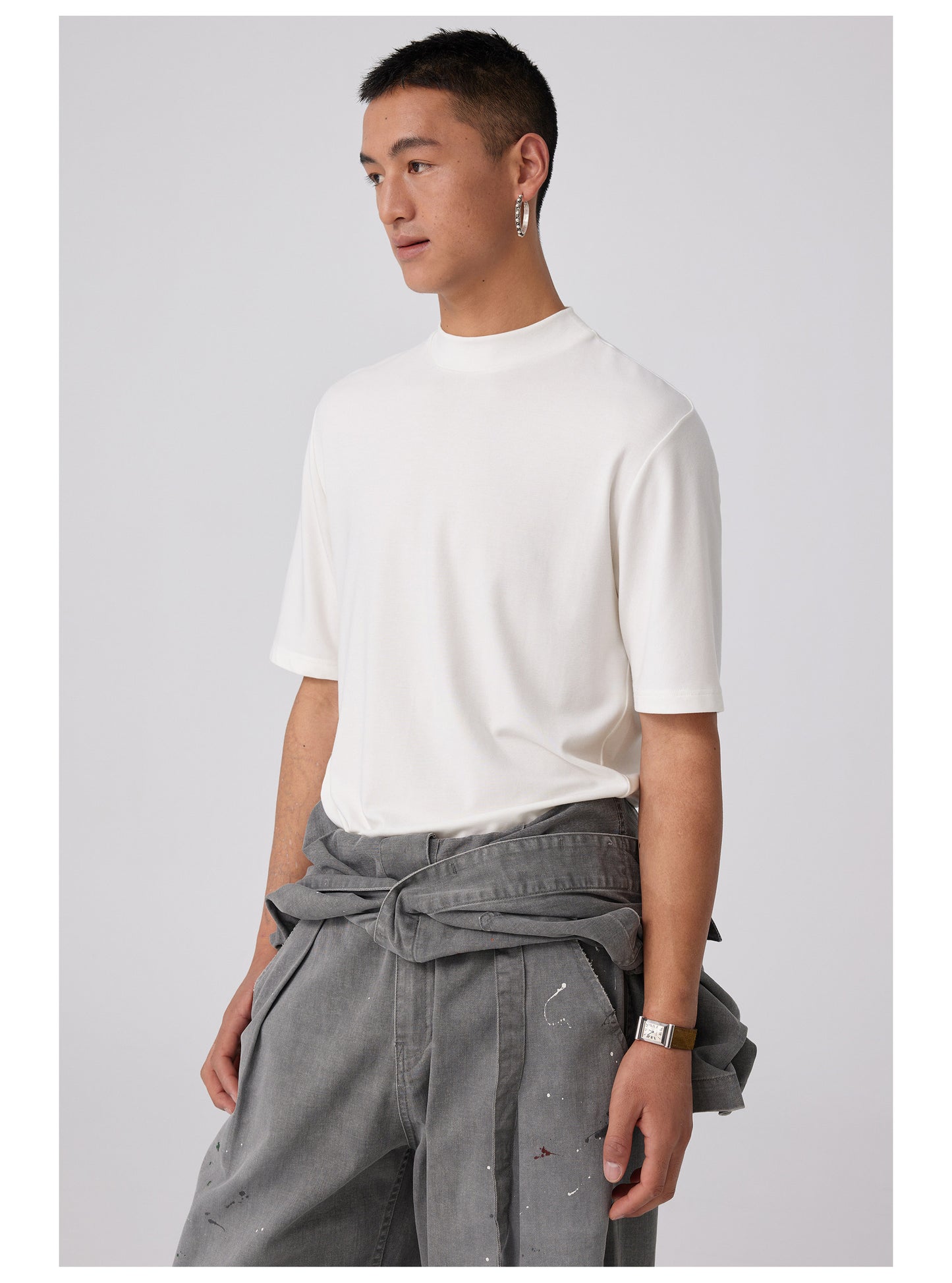 Mock Neck slim fit T-Shirt