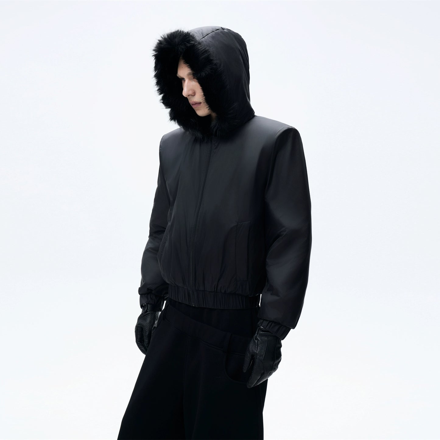 Mountain Carved Fur Collar Cotton Jacket