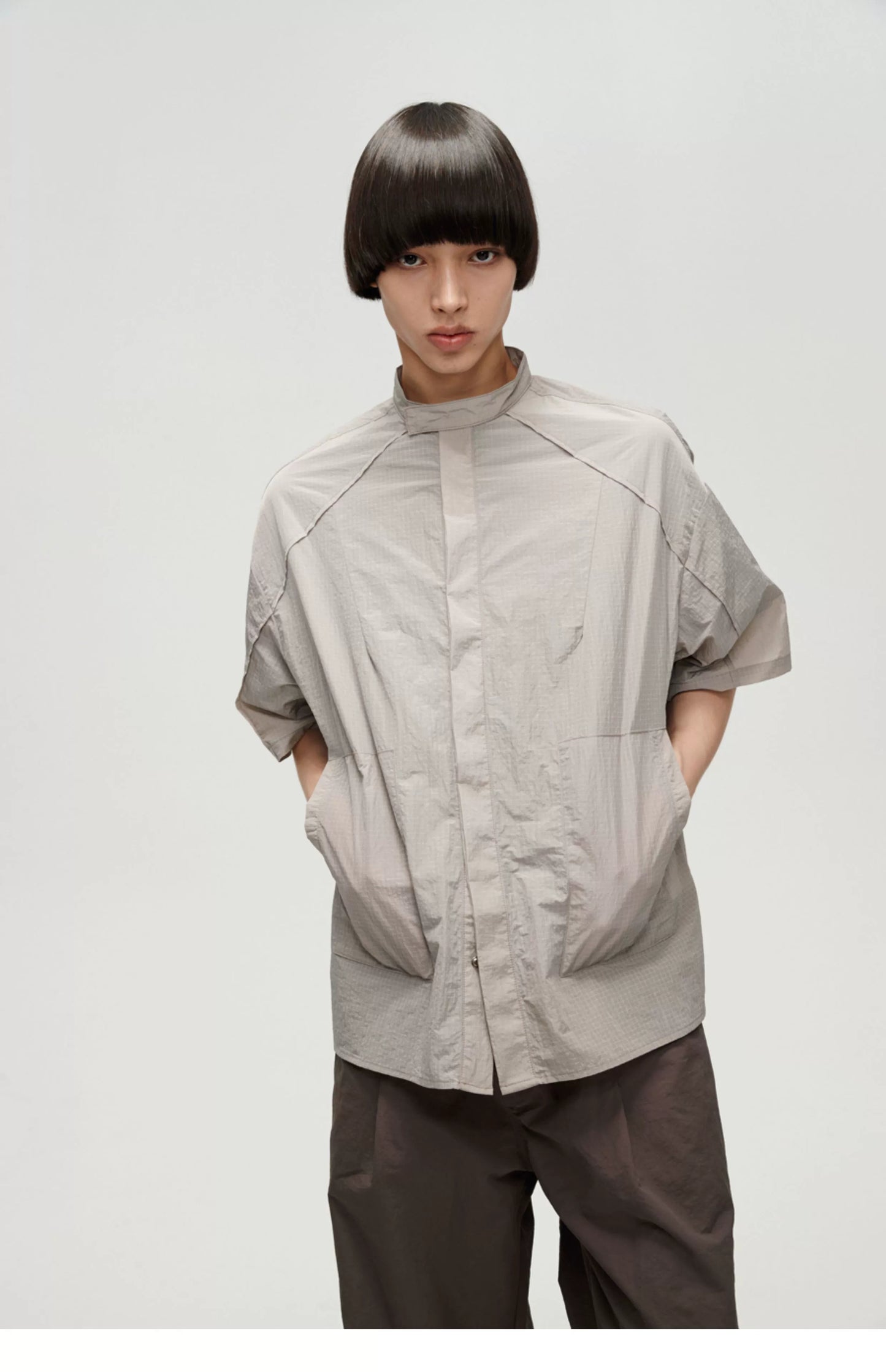 Bone Pattern Sheer Short Sleeve Shirt
