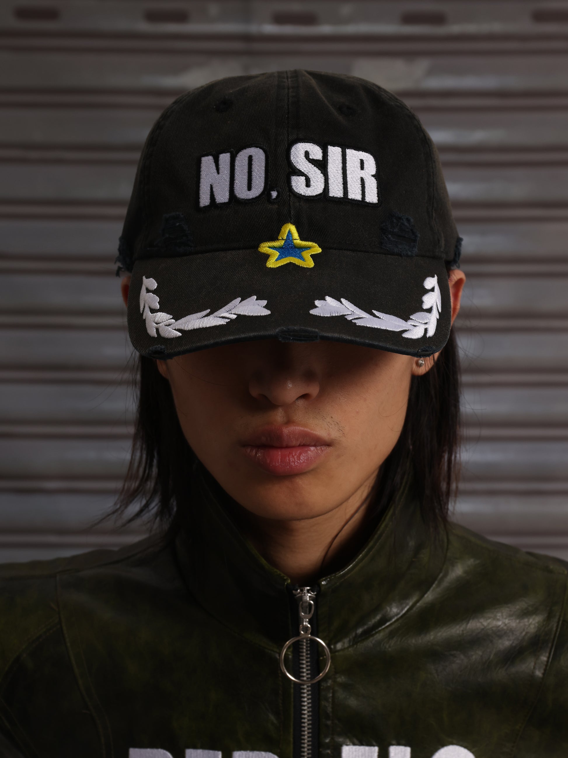 CHAI NOSIR embroidered Police cap