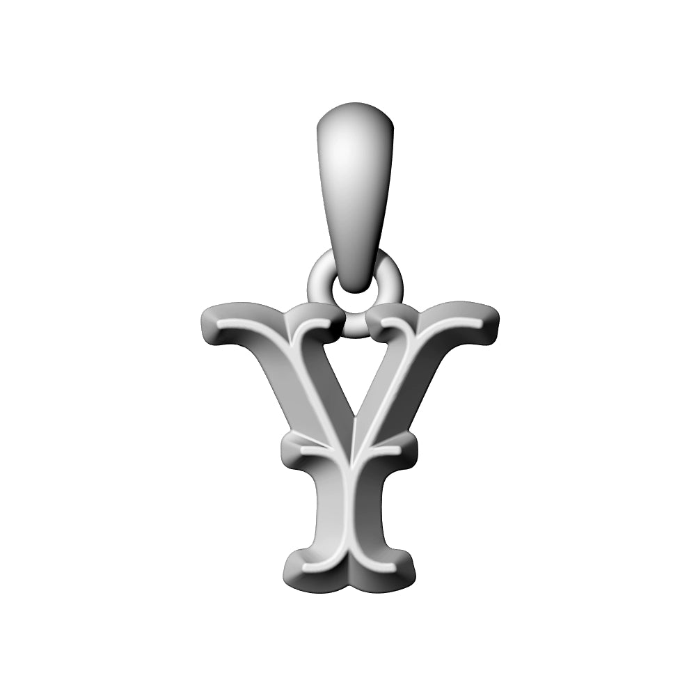 925 Silver Vintage Letter Pendant Necklace