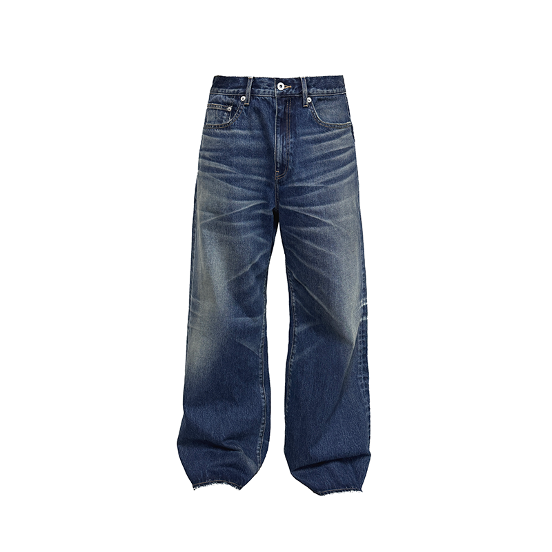 Straight Washed Blue Cow Jeans