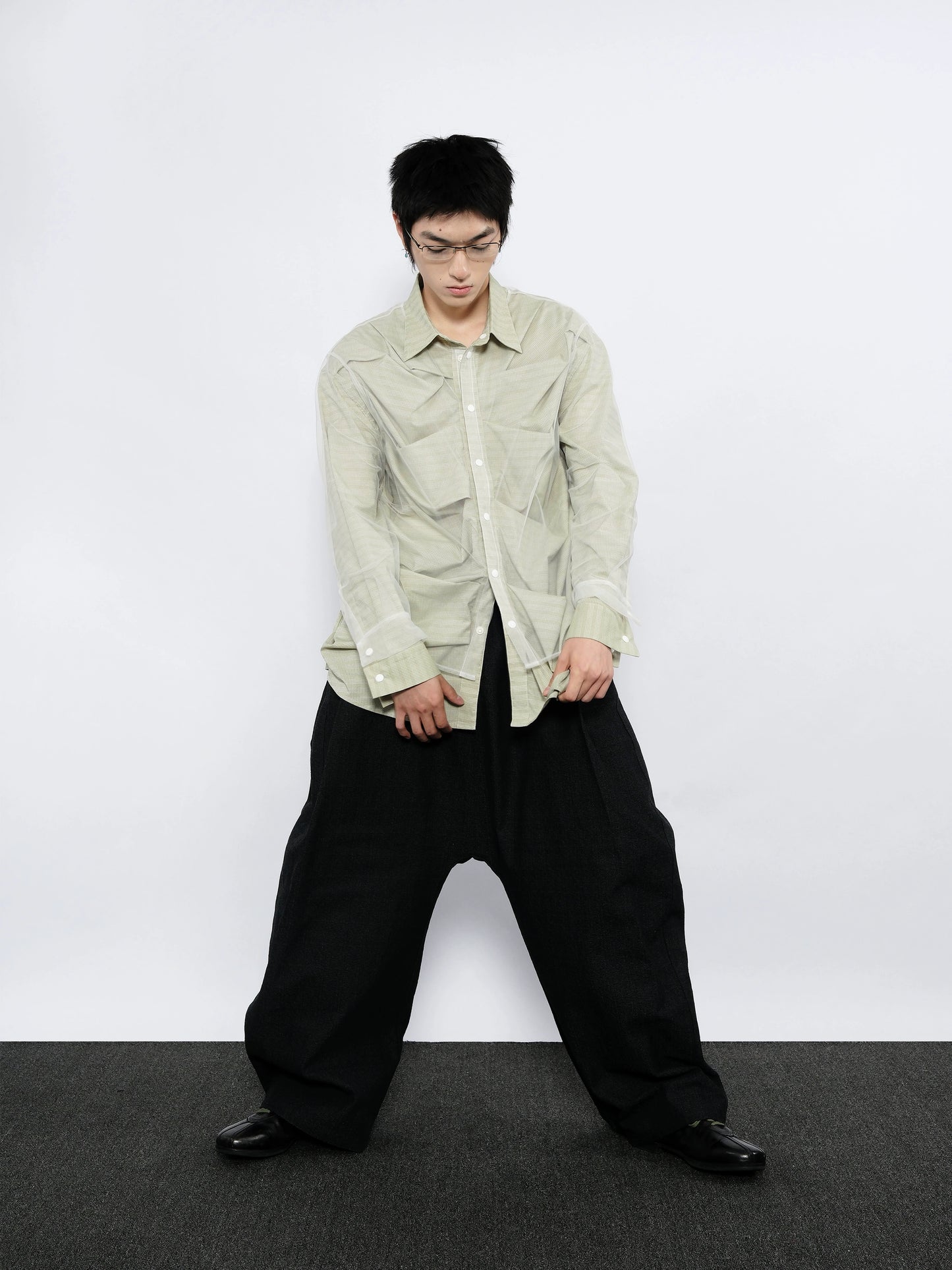 Pleated Long Sleeve Shirt