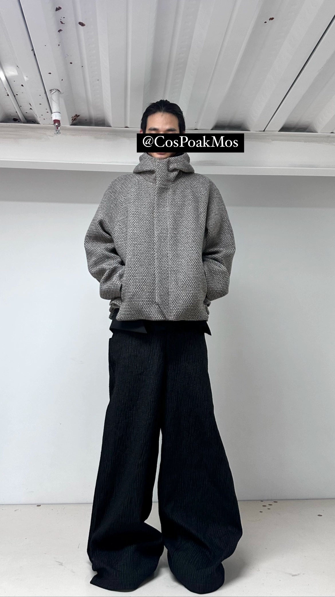 "089WP" Tree Heart Jacquard Straight Fold Pants