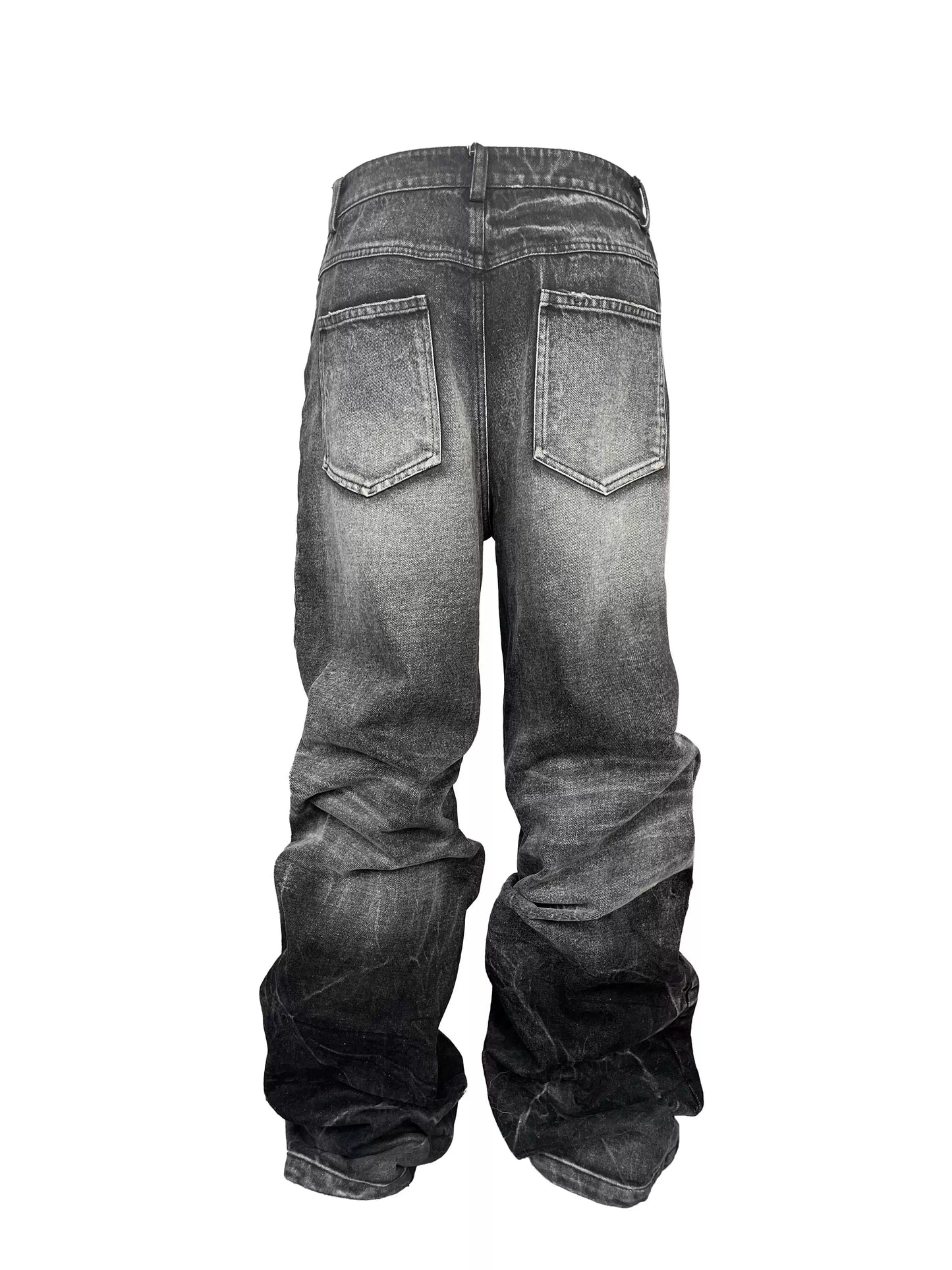pinch-pleated Heavy Wash Baggy jeans