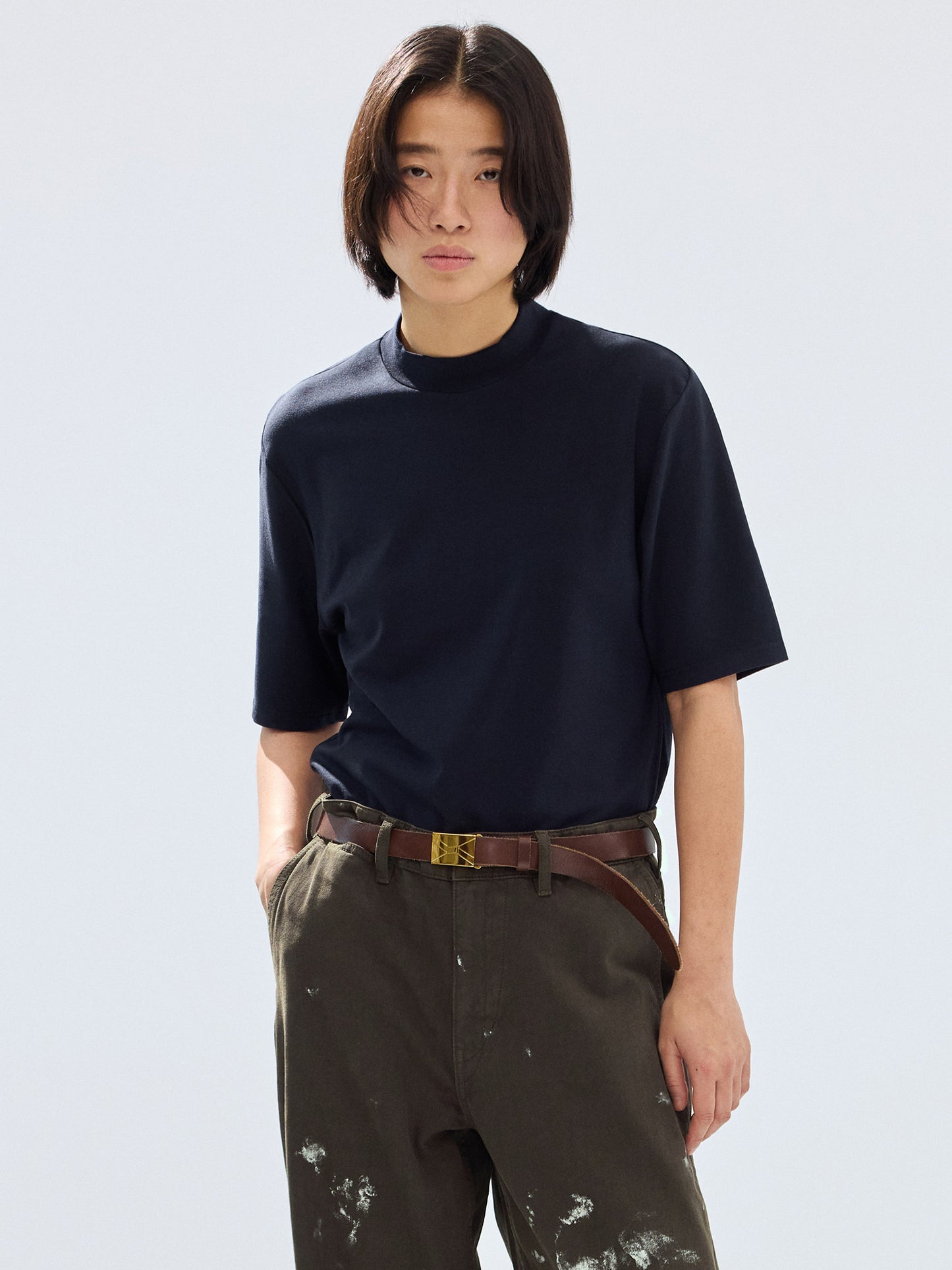 Mock Neck slim fit T-Shirt