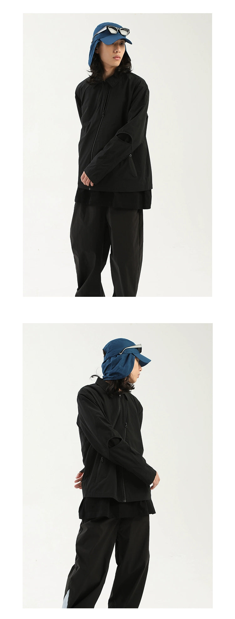 Zipper Hollow Cut Jacket