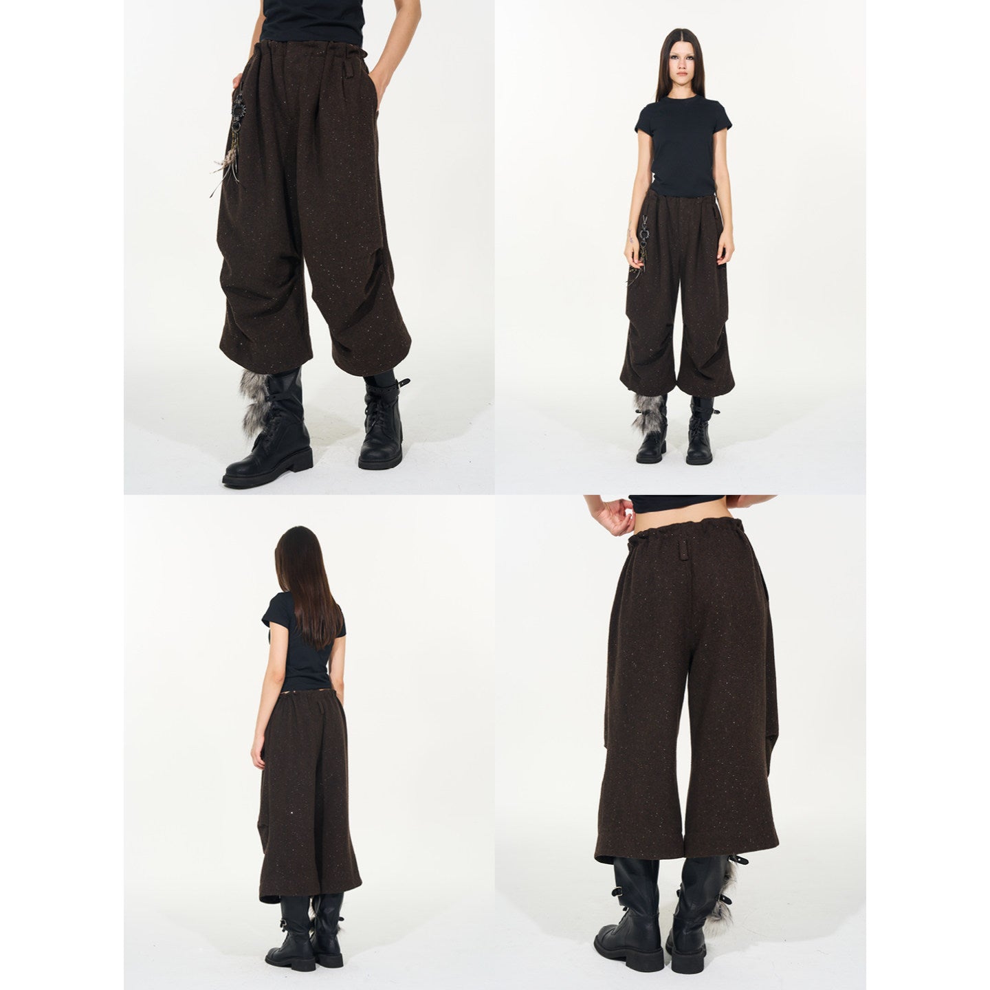 Drape cropped balloon pants