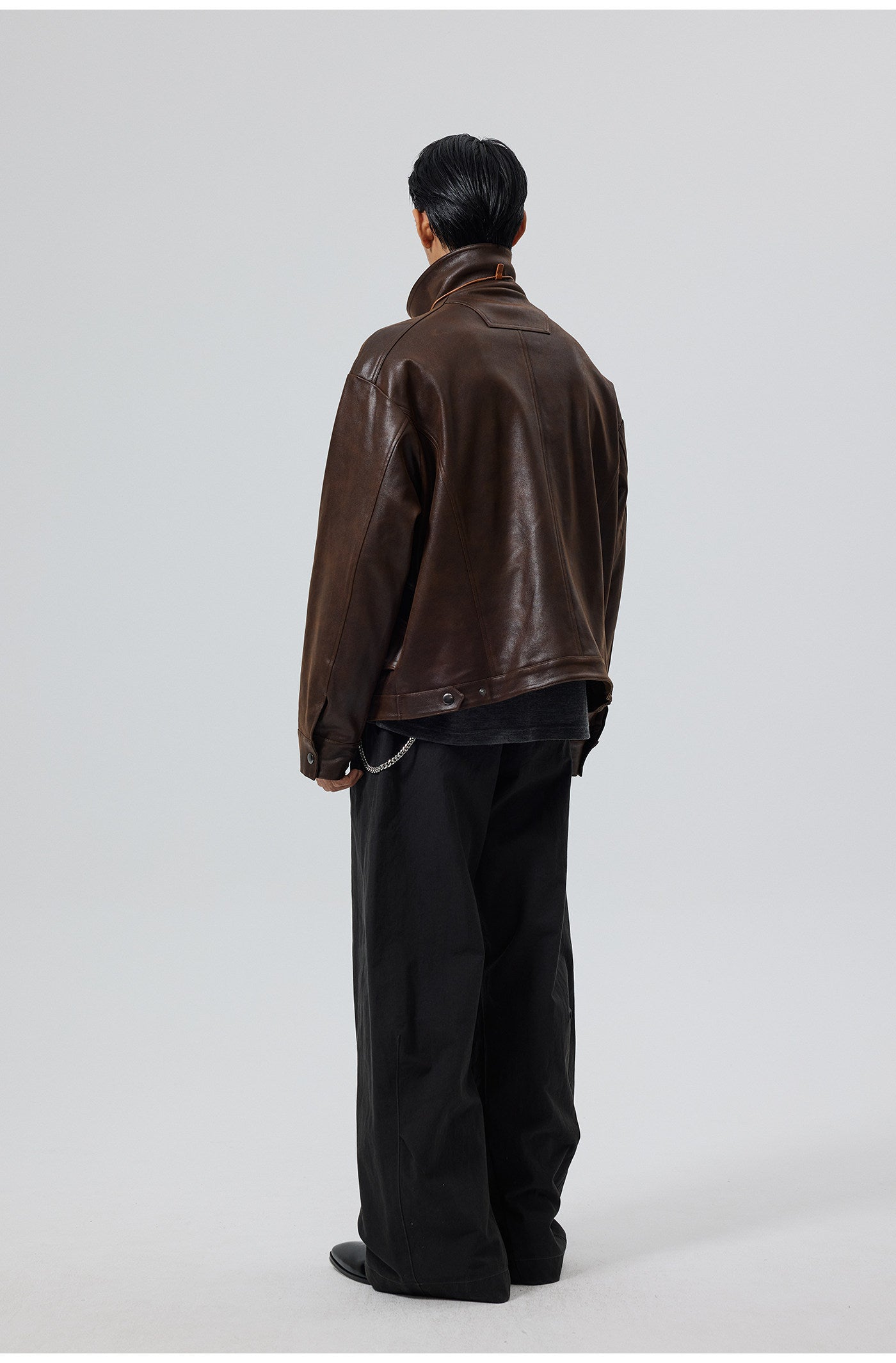 Heavy Texture Matte Gloss PU Leather Jacket