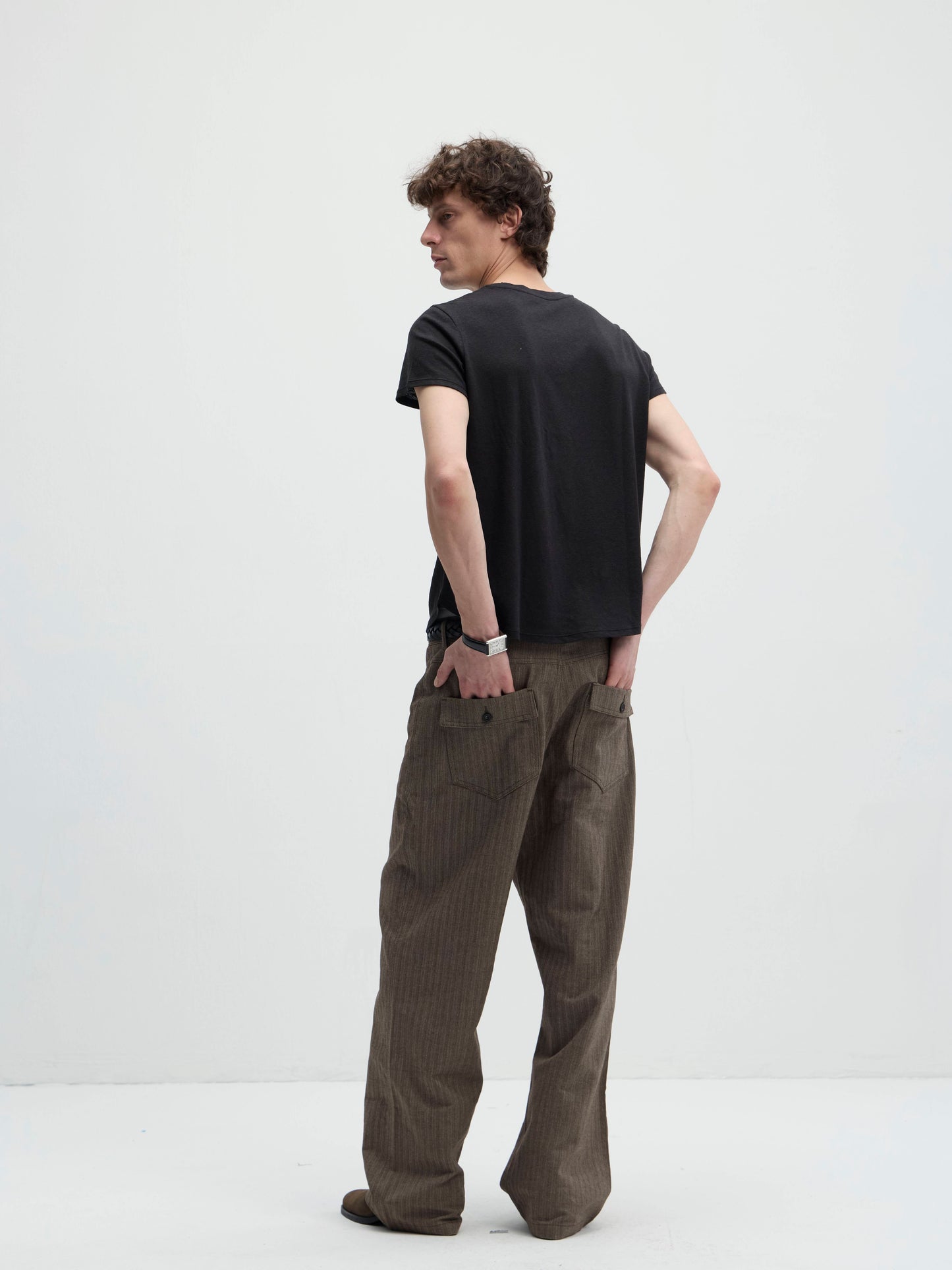 linen blend herringbone pants