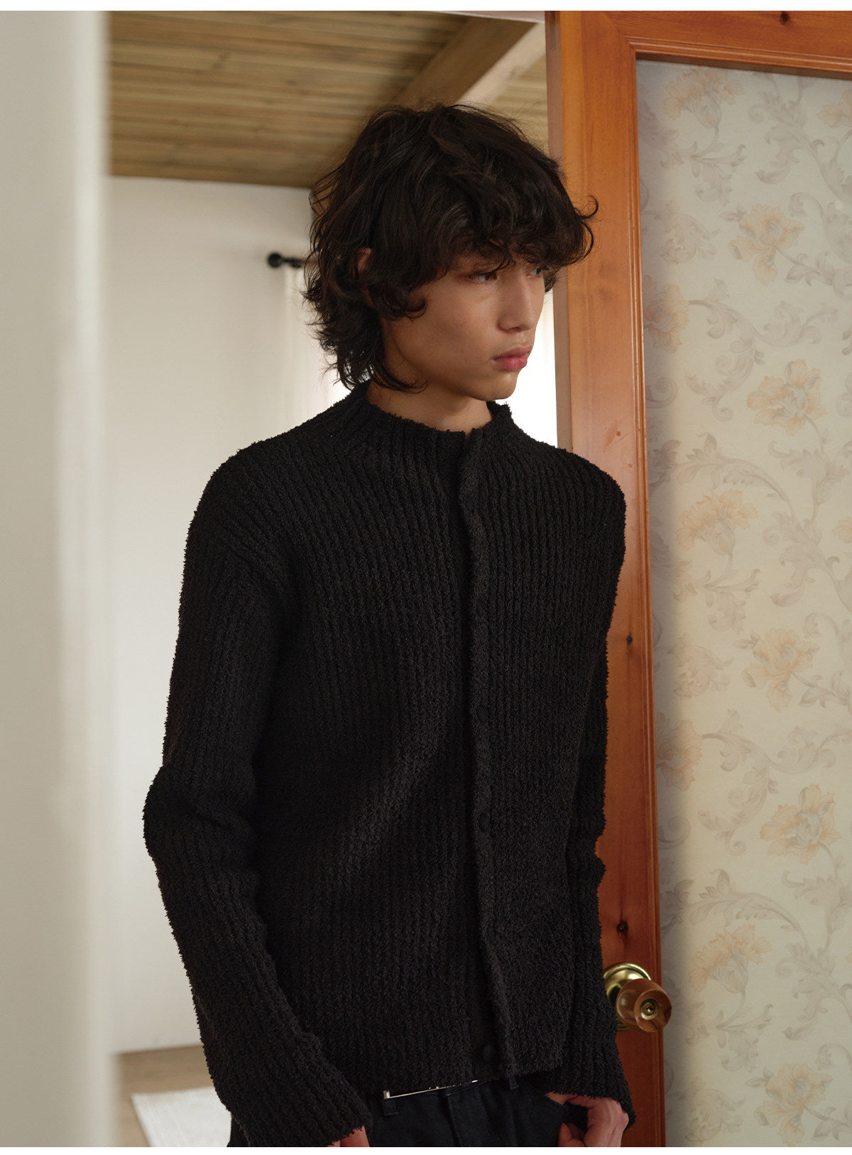 Slim black sweater cardigan