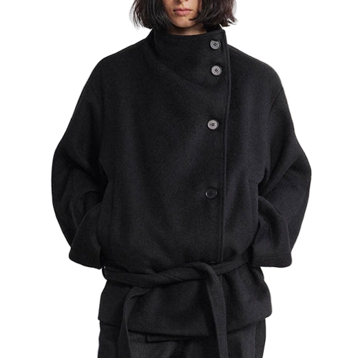 Cropped Shoulder Wool Coat