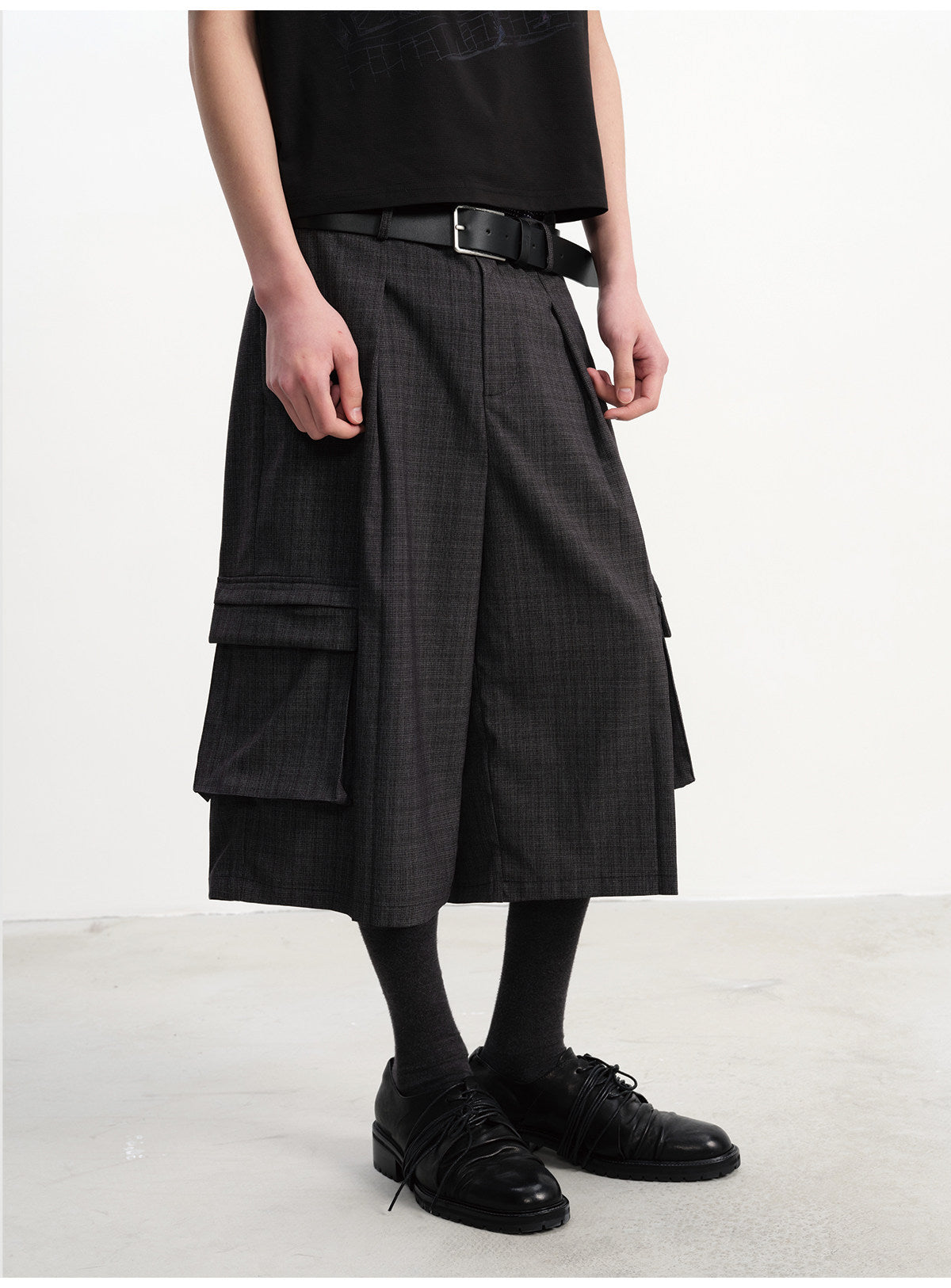 Plaid Pleated Cargo shorts