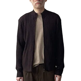 Versatile cashmere blend zipper cardigan