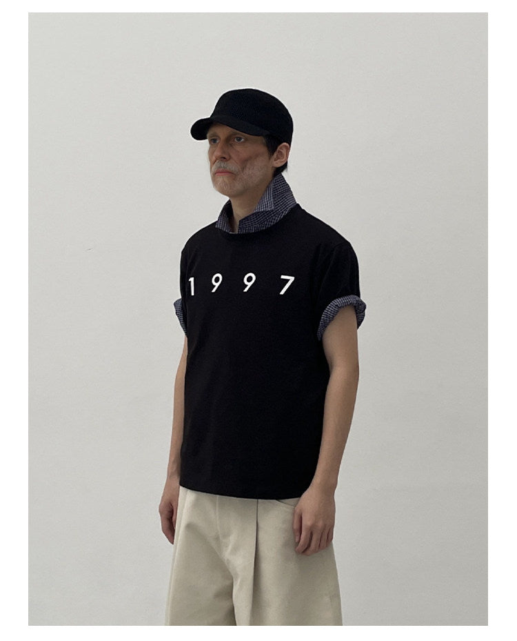 Printed slim short-sleeve T-shirt