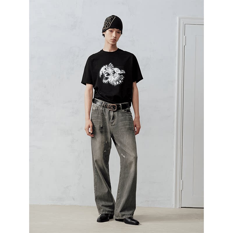 Vintage Nevada Wash Loose Straight Jeans