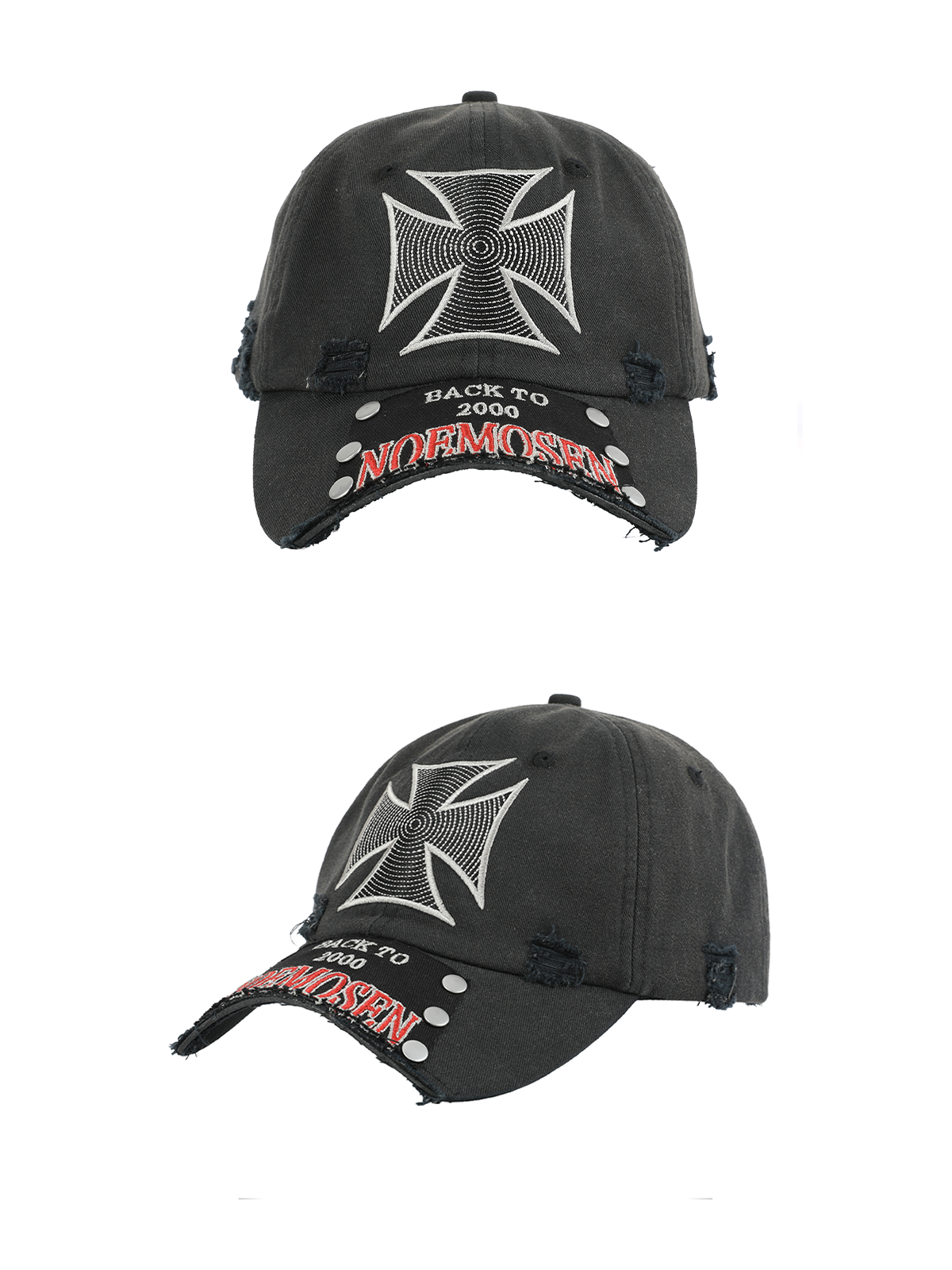 NoEmosen  iron cross studs cap