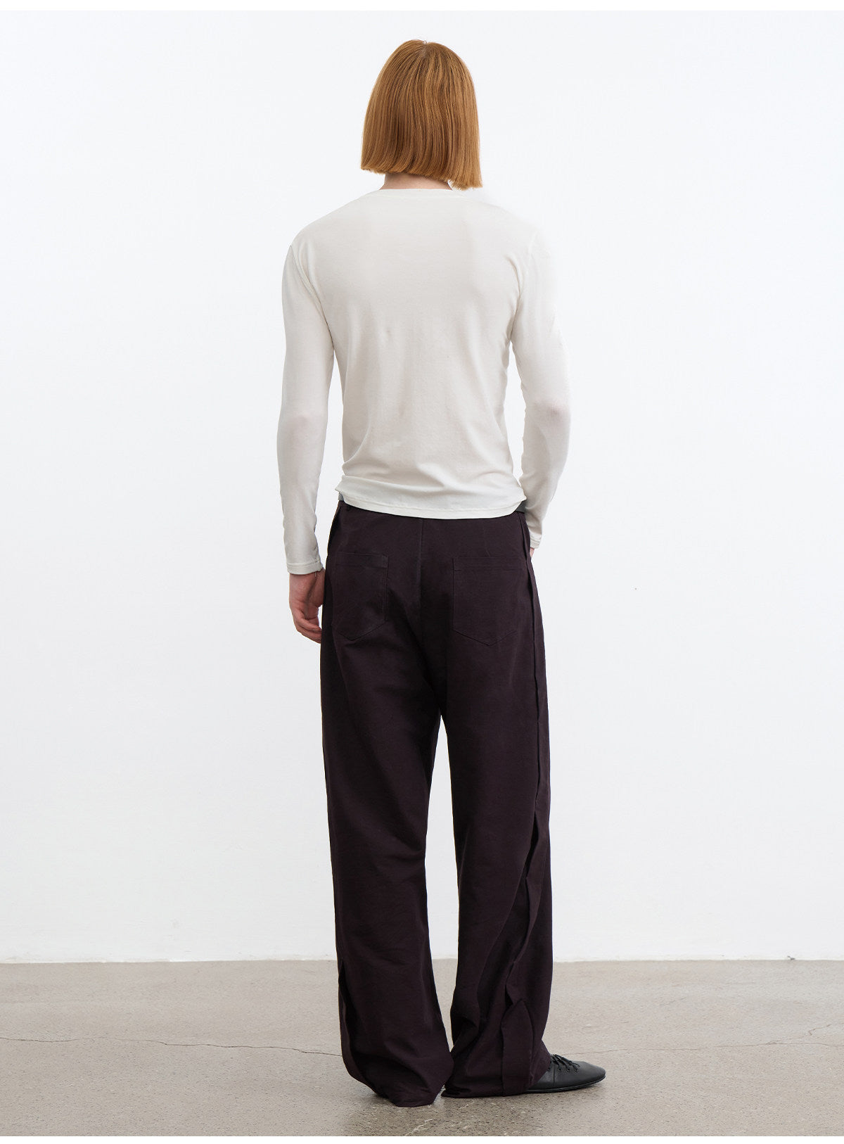 "Straight Ruler" Side Loose Casual Pants