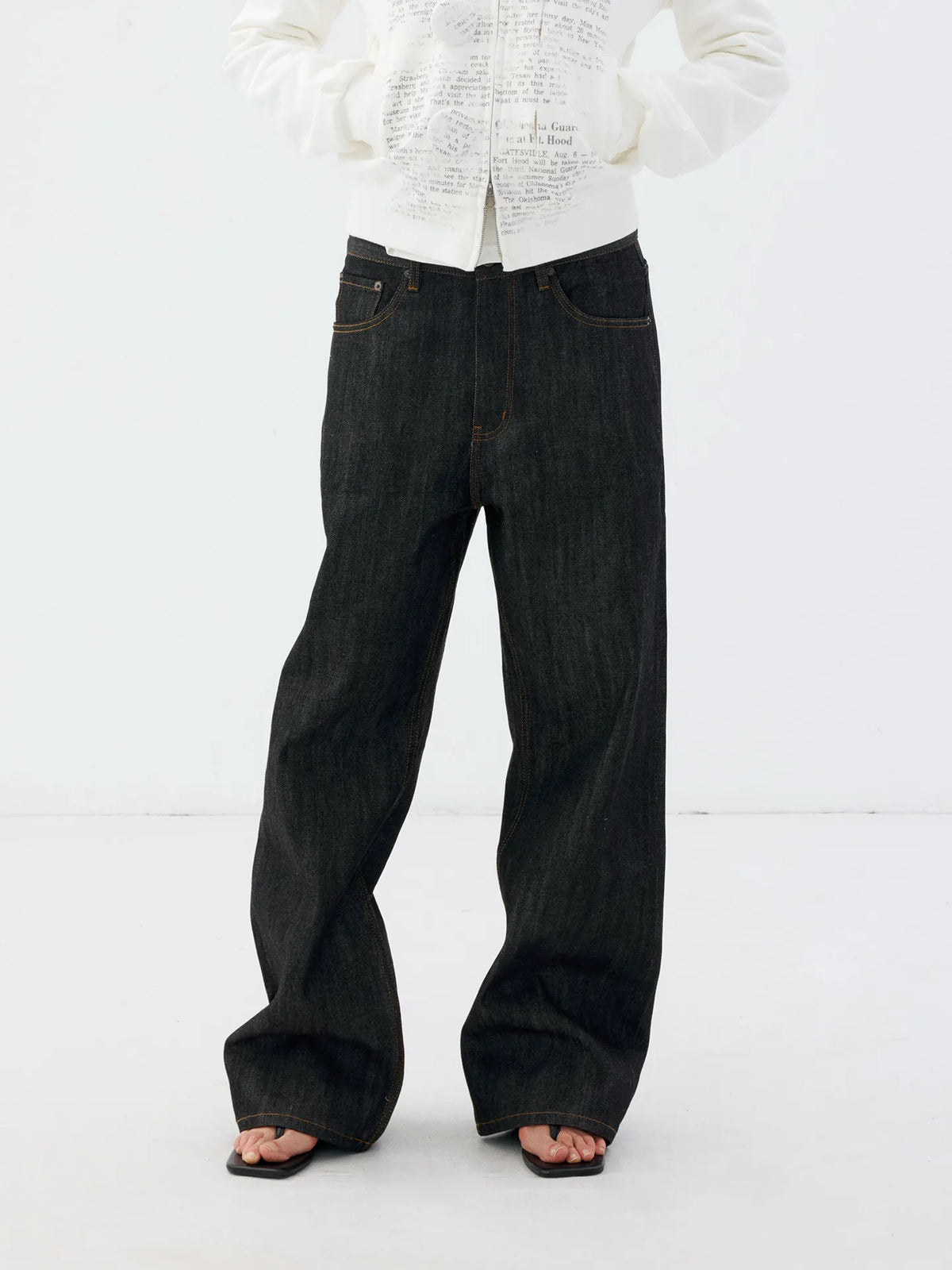 Black Raw Cow Jeans