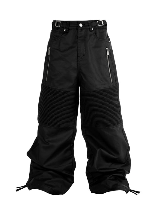 vinyl machine straight leg Baggy racing wax pants