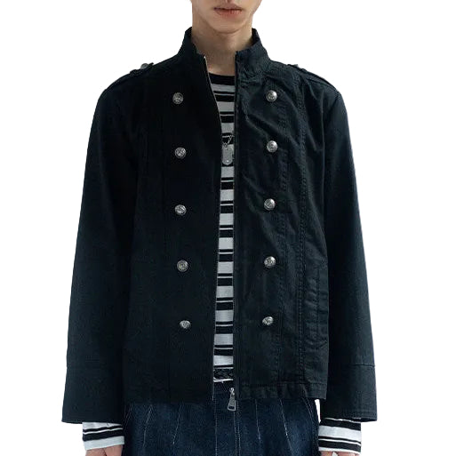 Metal Buckle Double-breasted Napoleon Jacket