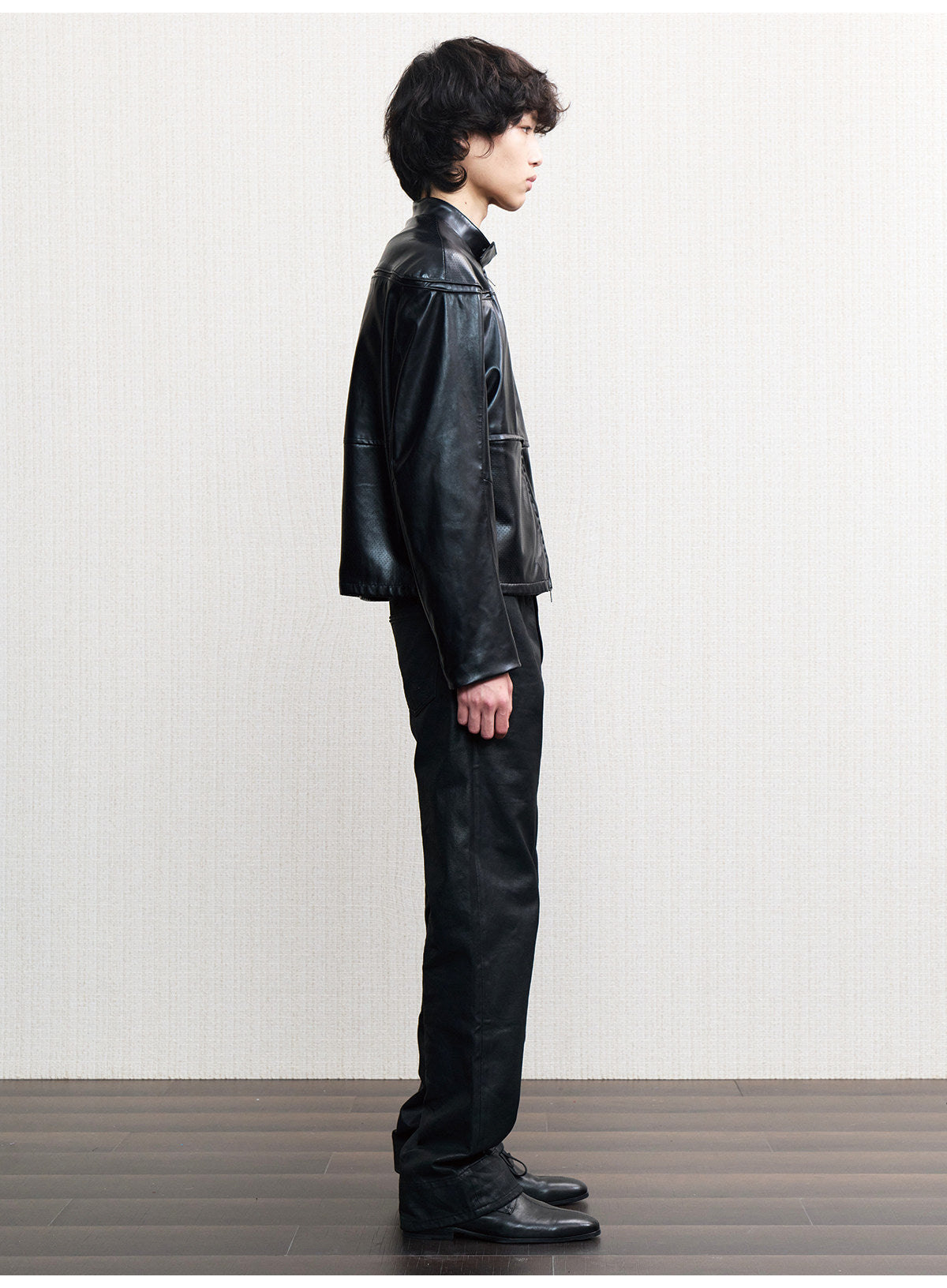 Mesh leather jacket