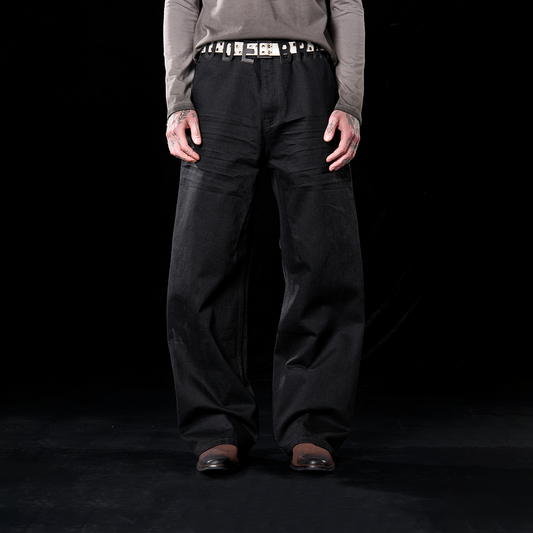'RUDEBRAT'  leather ring jeans