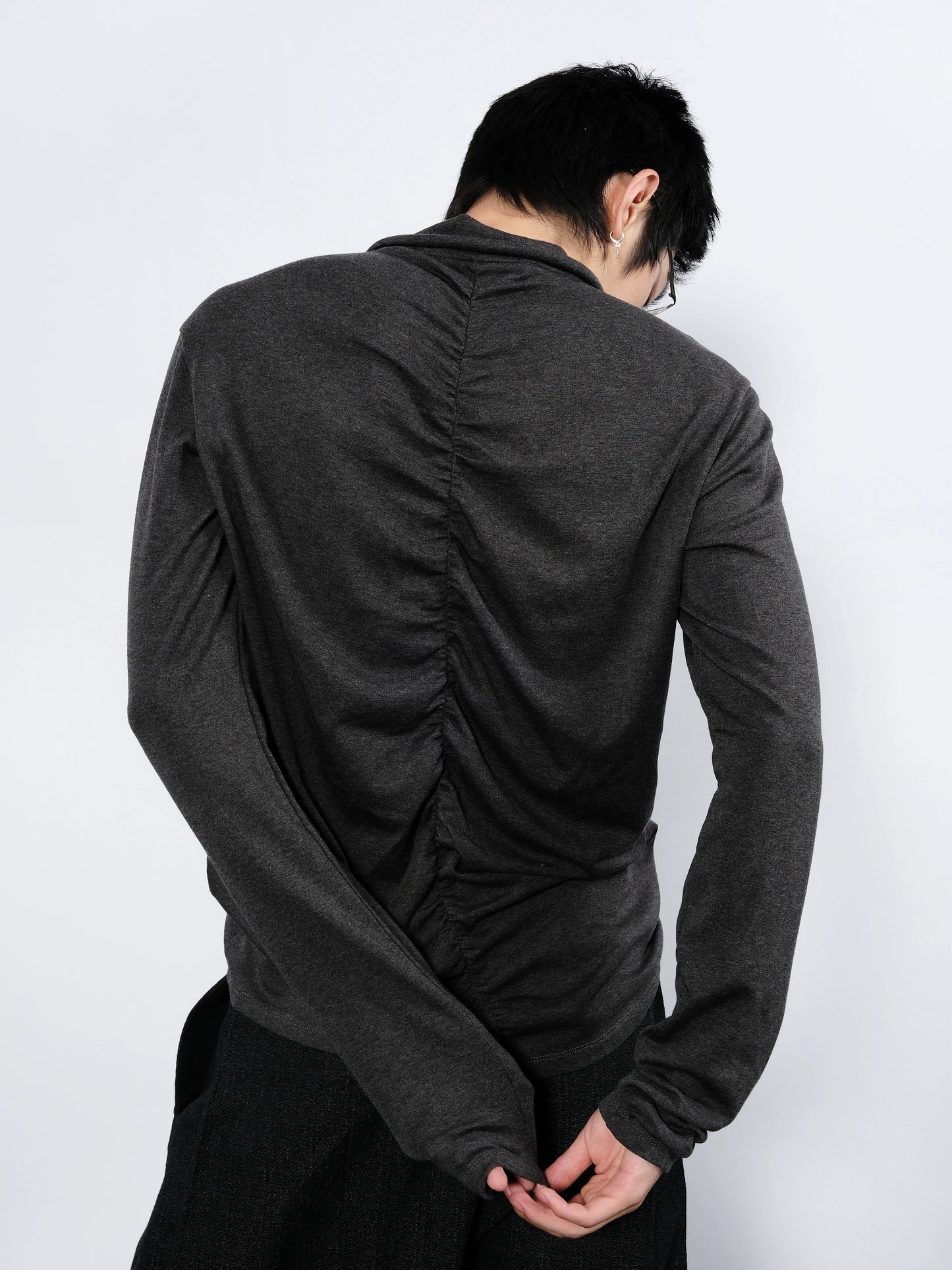 Wool Shirring Cardigan