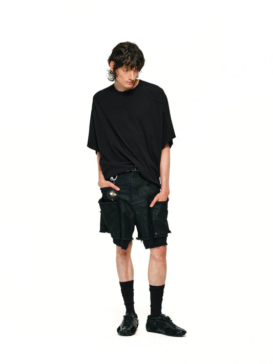 Haunted waxed work shorts
