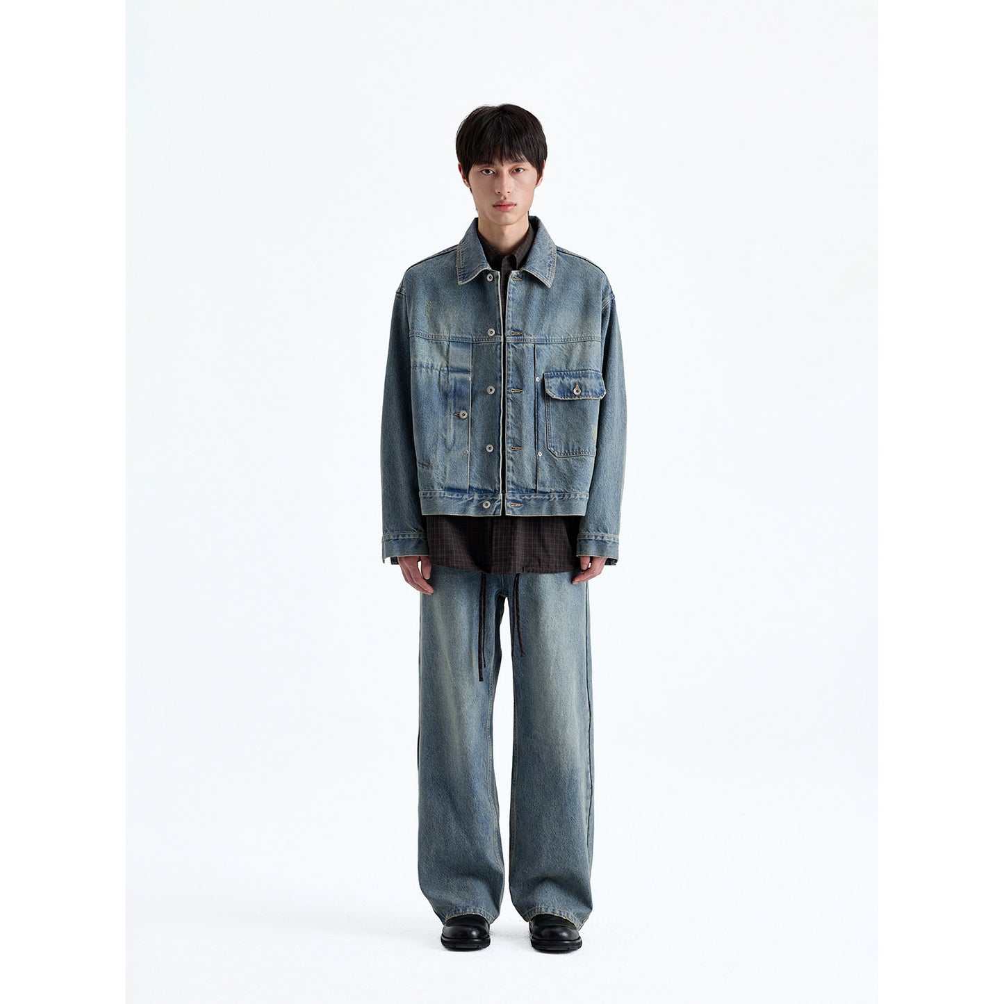 Washed Straight Jeans