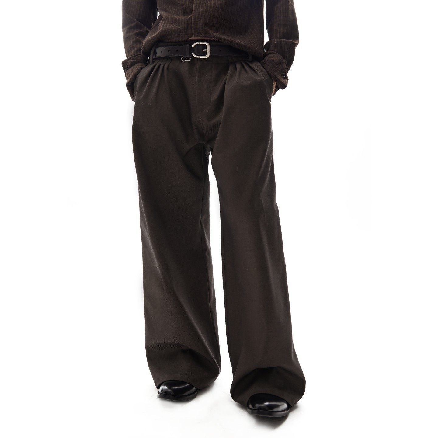 Checker Multi-Pleated Trousers
