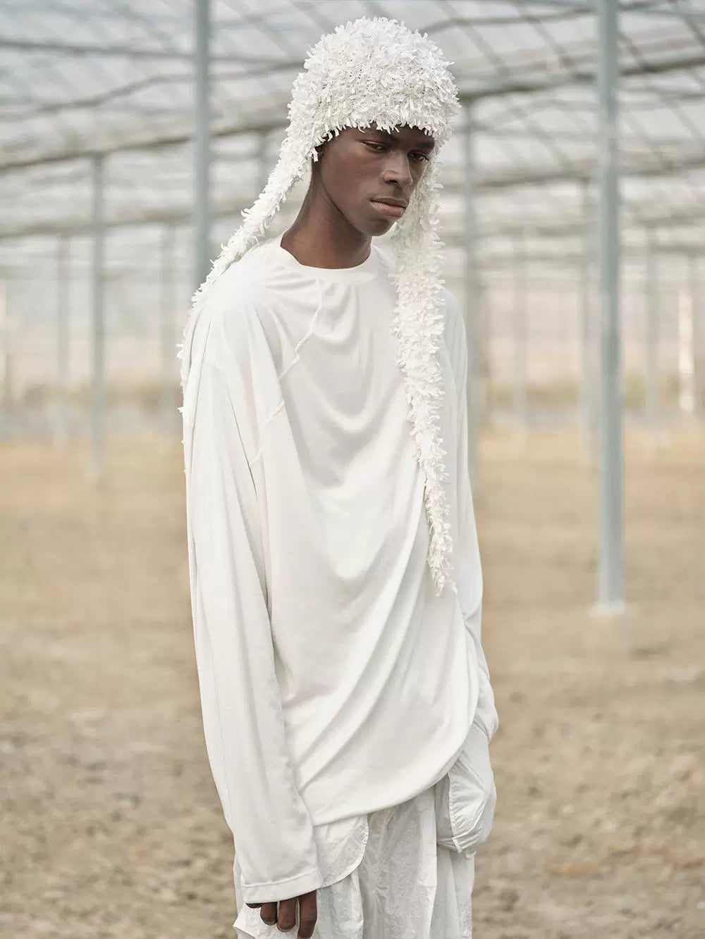 Soft asymmetrical long-sleeve t-shirt