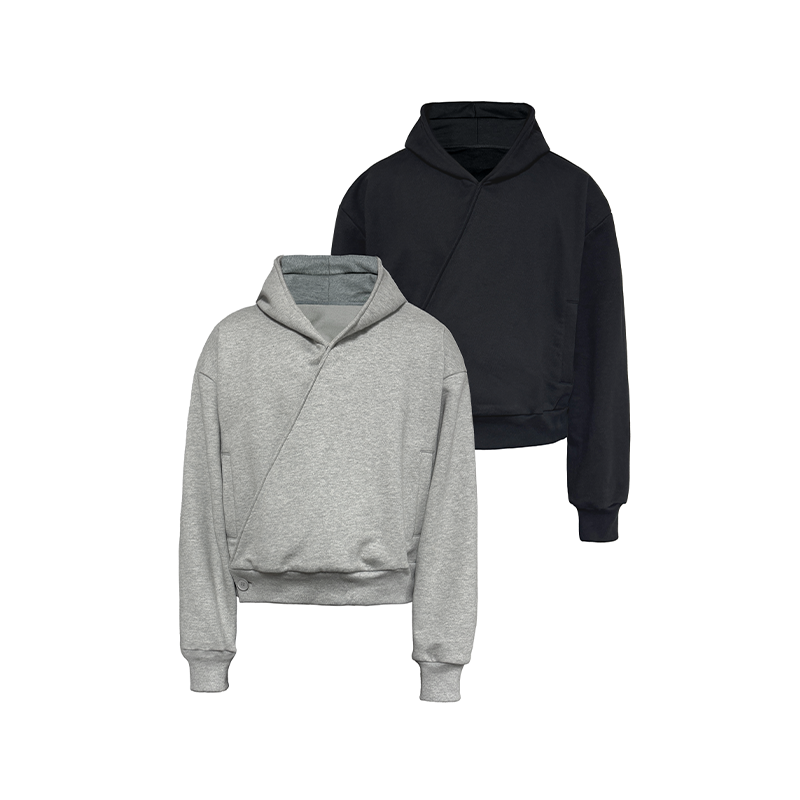 Cross-Collared Hoodie