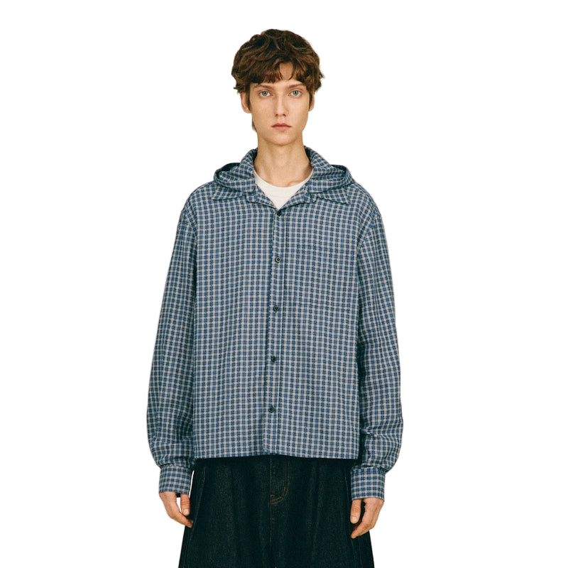 Hooded Vintage Check Shirt