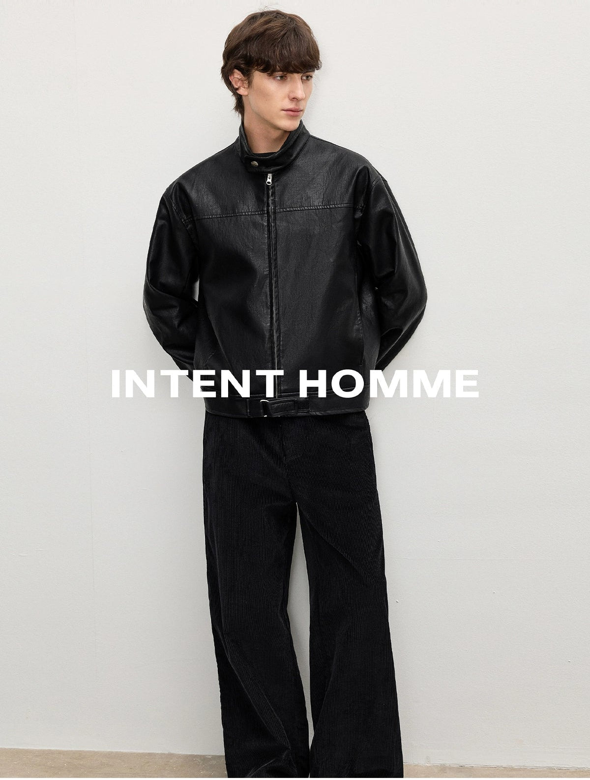 Silver Buckle Cracked Motorcycle PU Leather Jacket