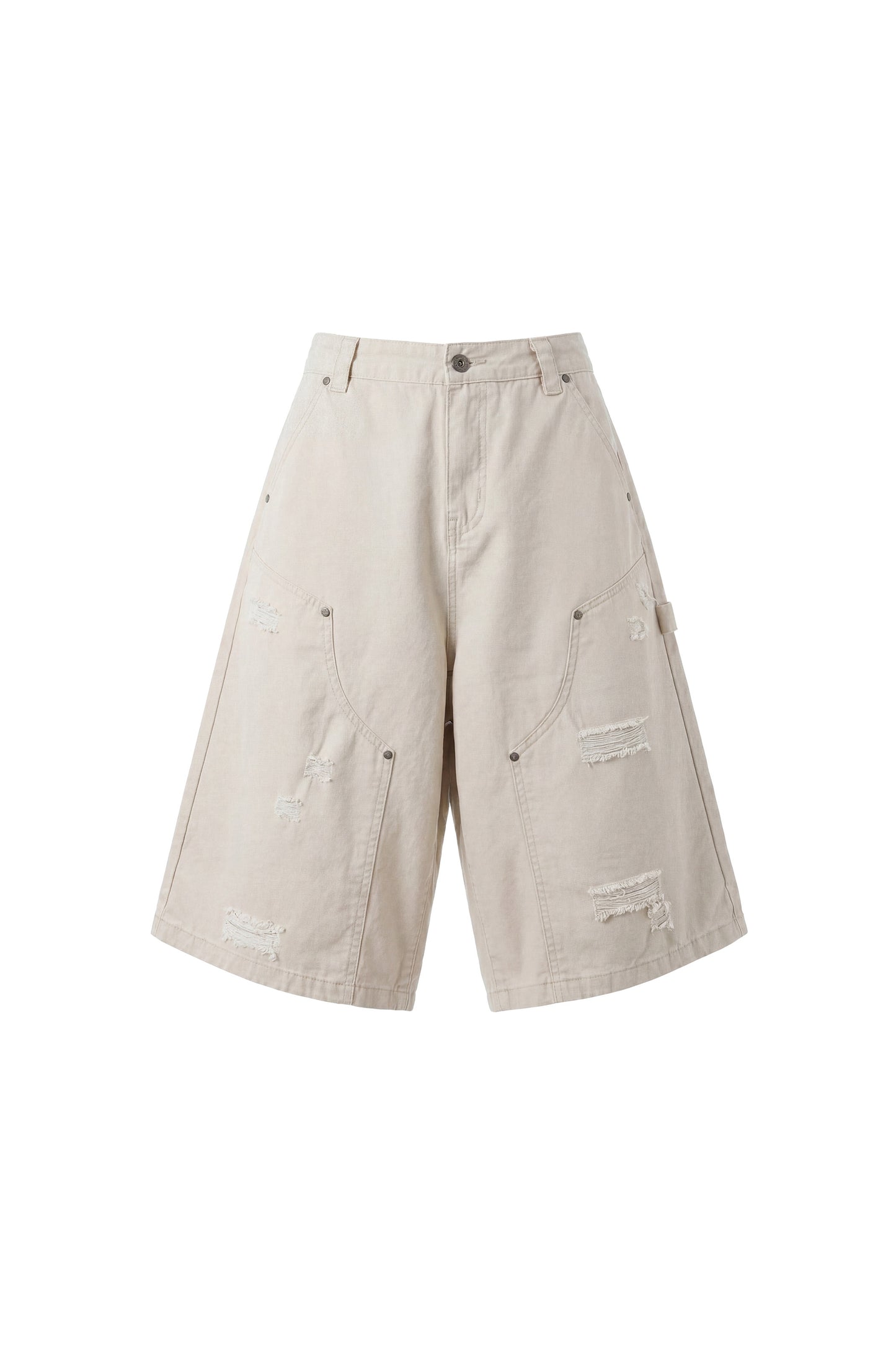 Distressed work shorts
