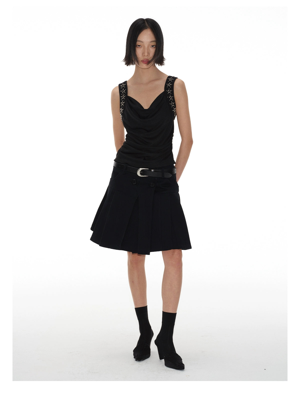 Studded Swing Neck Top