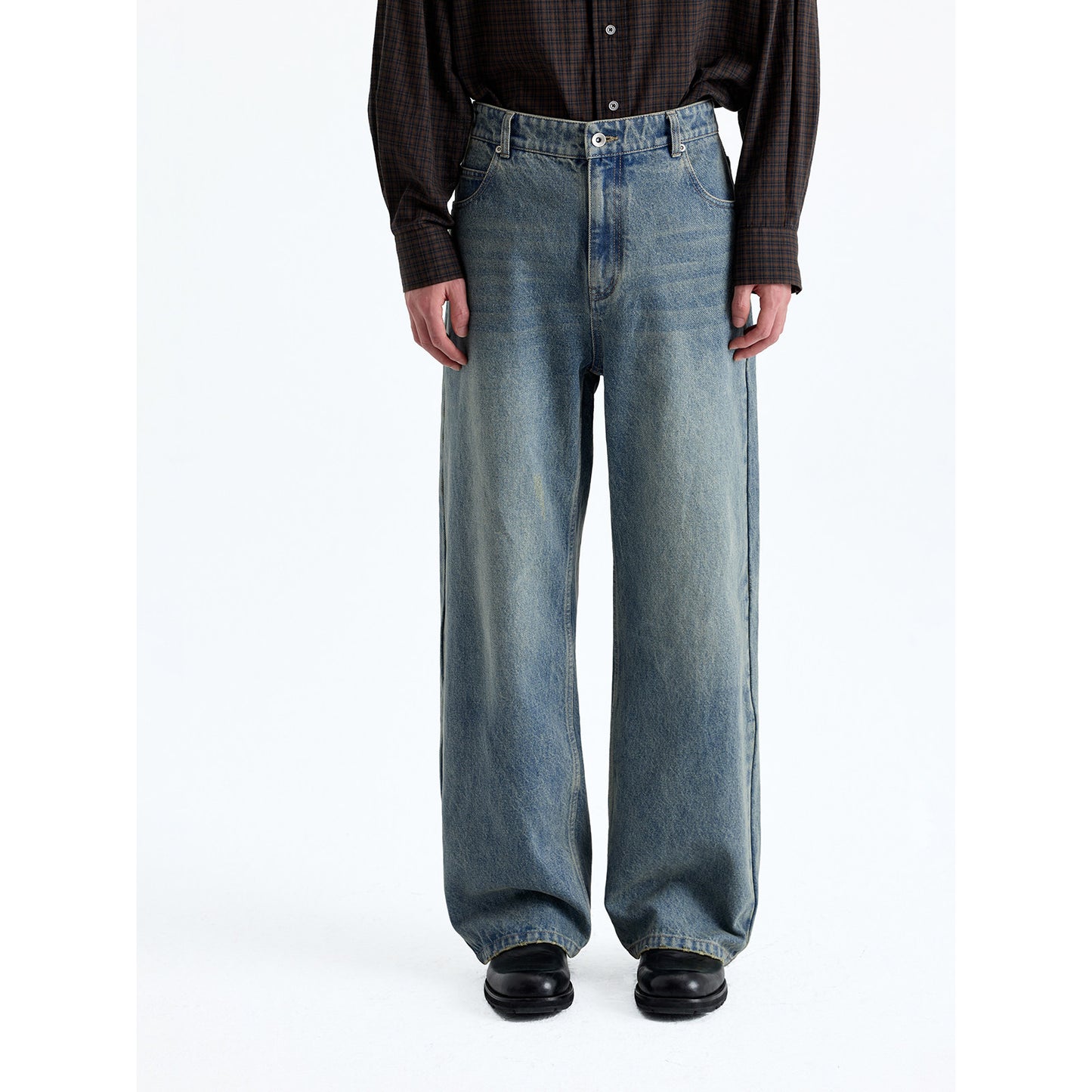 Washed Straight Jeans