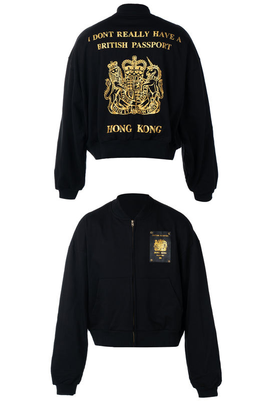 HONG KONG PASSPORT CROPPED SWEATSHIRT JACKET