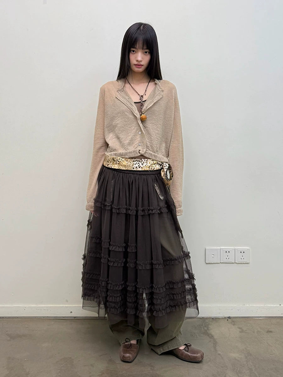 Tassel Lace Cropped Cardigan