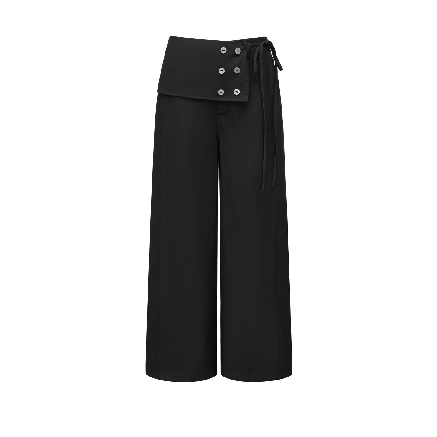 Button-down straight trousers
