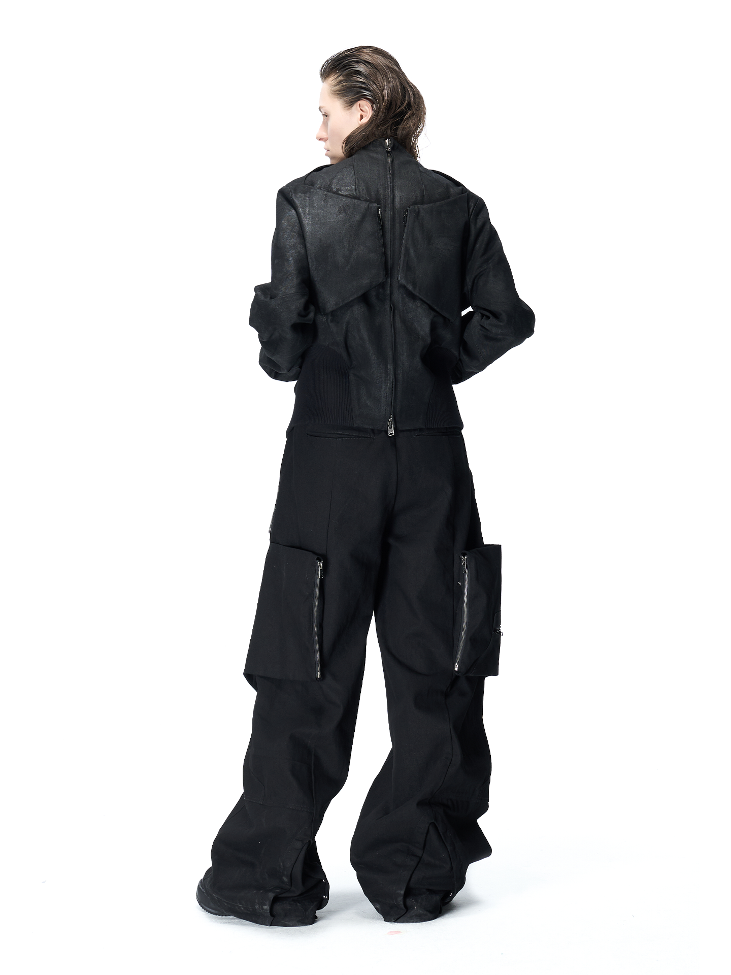 [Lunar Rider] multi-pocket patchwork wide-leg pants
