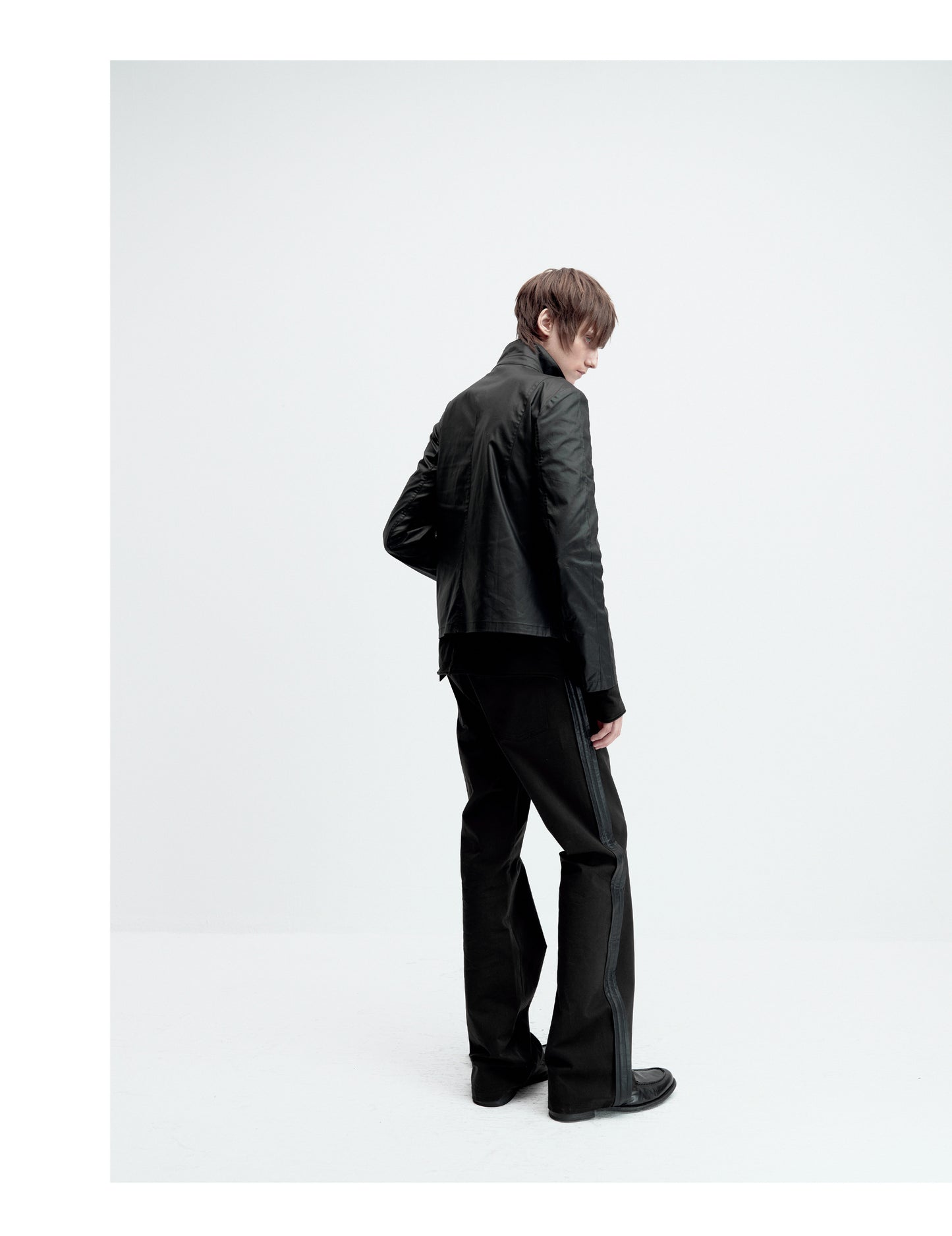 Wax-coated double zipper  jacket