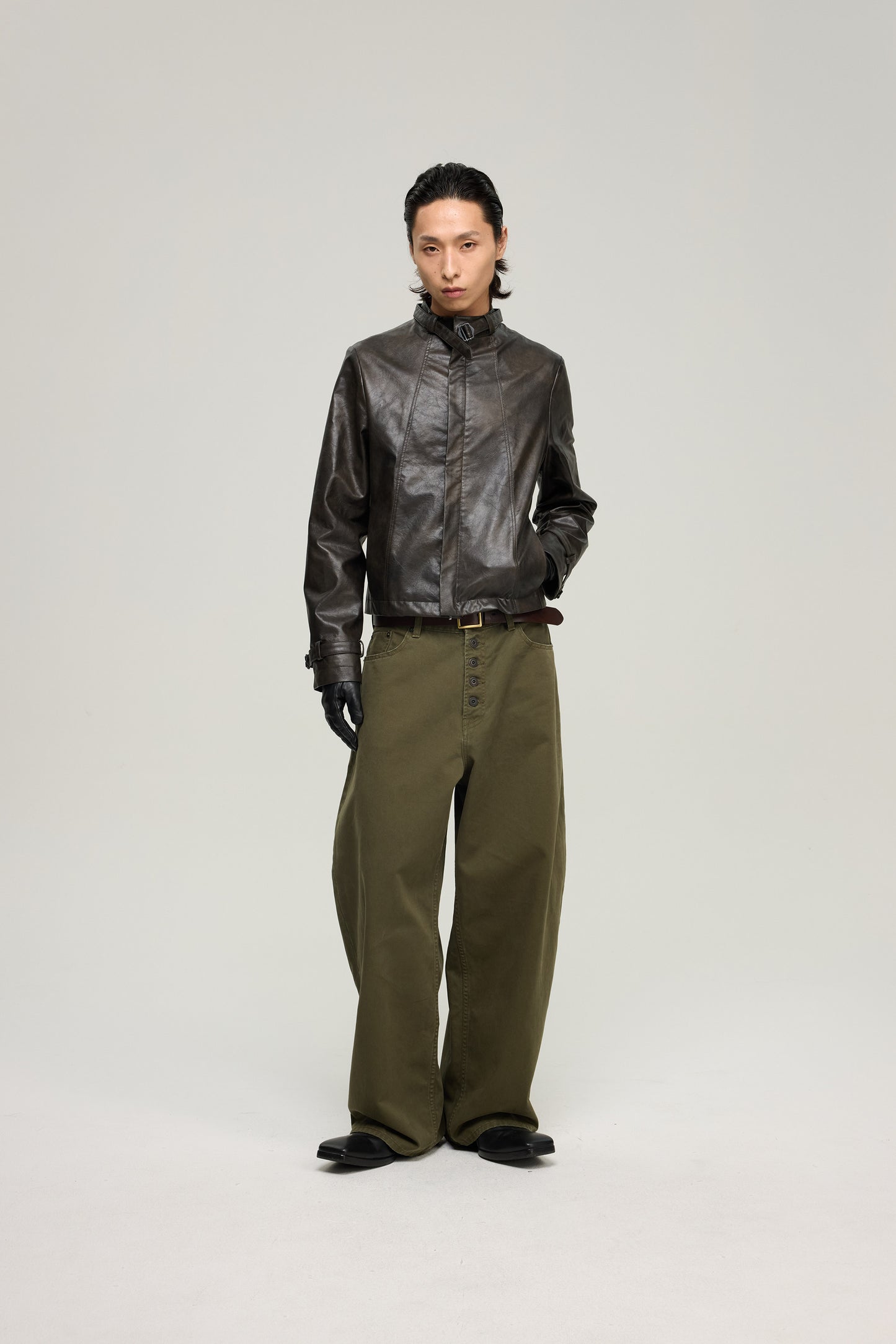 Vintage Leather Cropped Jacket