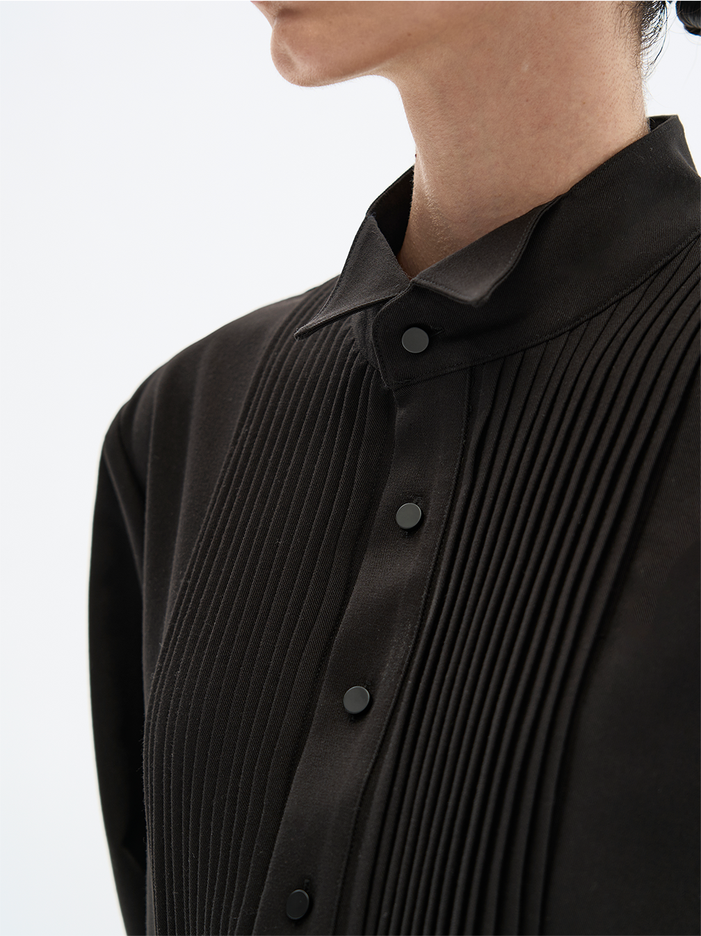 Organ pleats long sleeve shirt