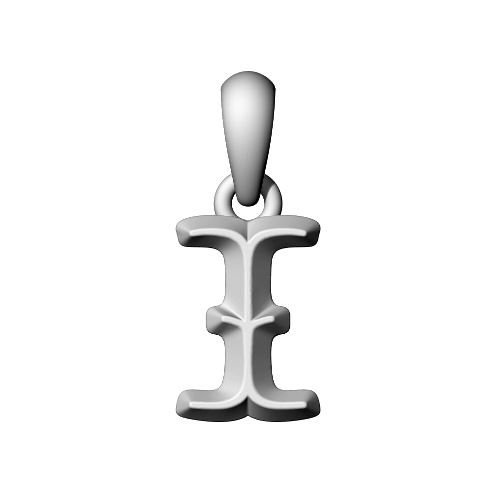 925 Silver Vintage Letter Pendant Necklace