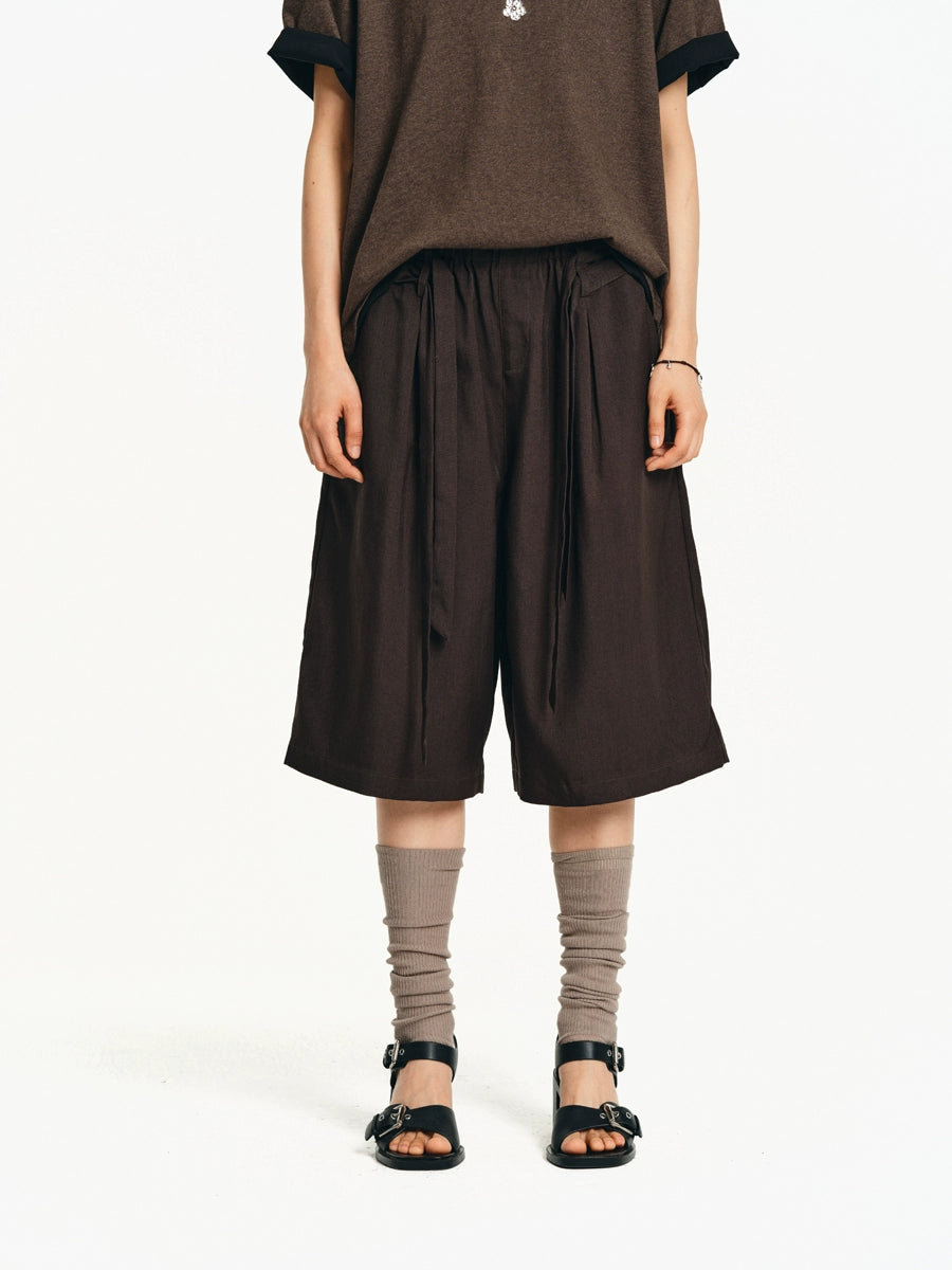 Quad pleated kendo shorts