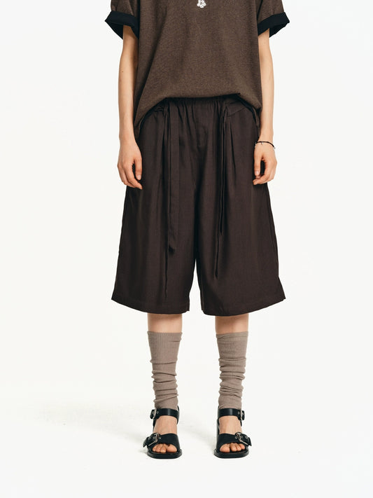 Quad pleated kendo shorts