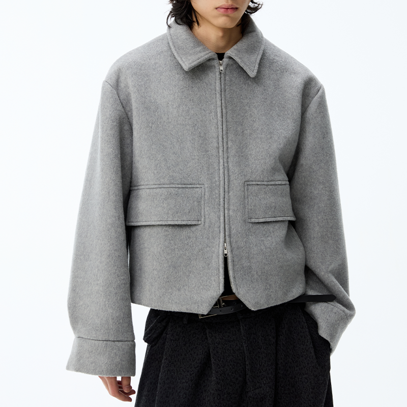 Wool Stiff Zip Jacket